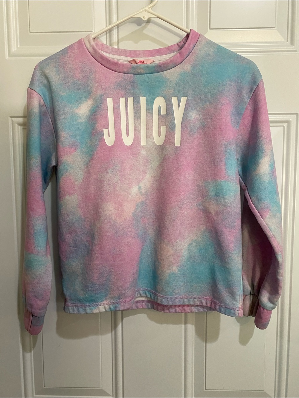 Juicy Couture Pastel Pink & Blue Tie-Dye Crew Sweatshirt